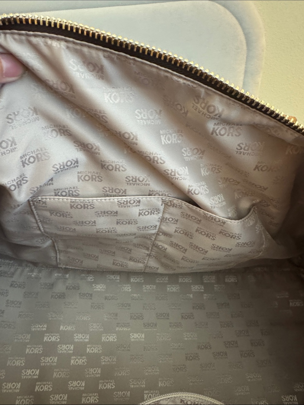 Michael Kors Brown Signature MK Canvas Duffel - Picture 10 of 13
